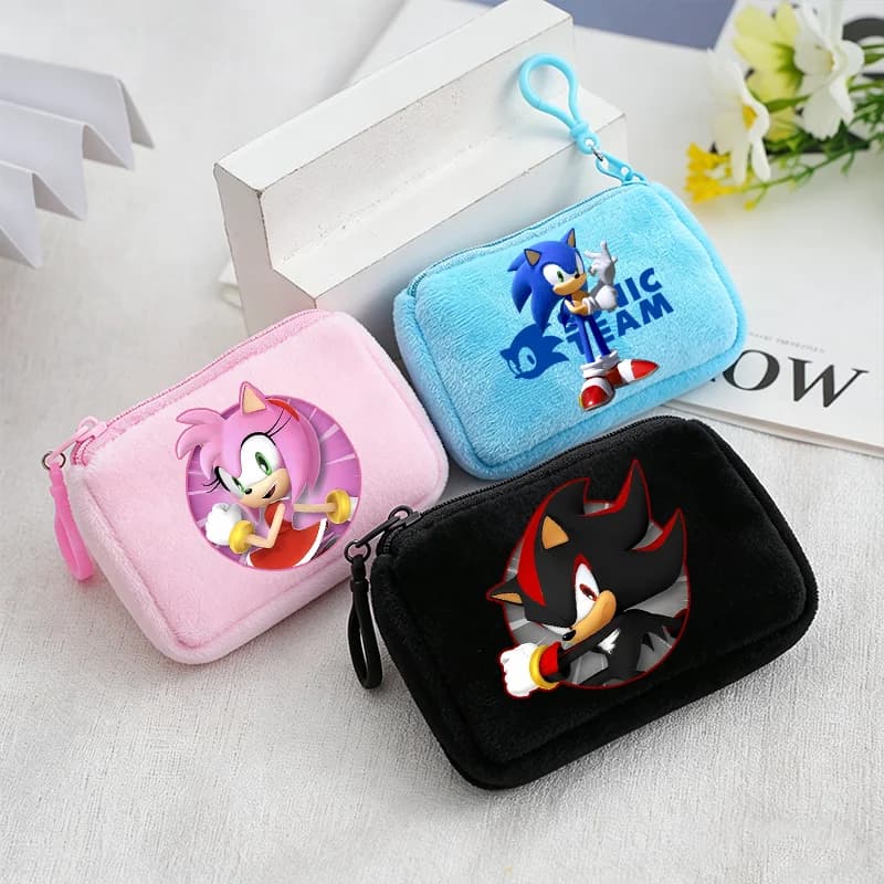 Sonics Coin Purse Game Cartoon Shadow Wallet Portable ID Card Key Storage Bag Cute Amy Rose Clutch Bags Purses Birthday Gifts