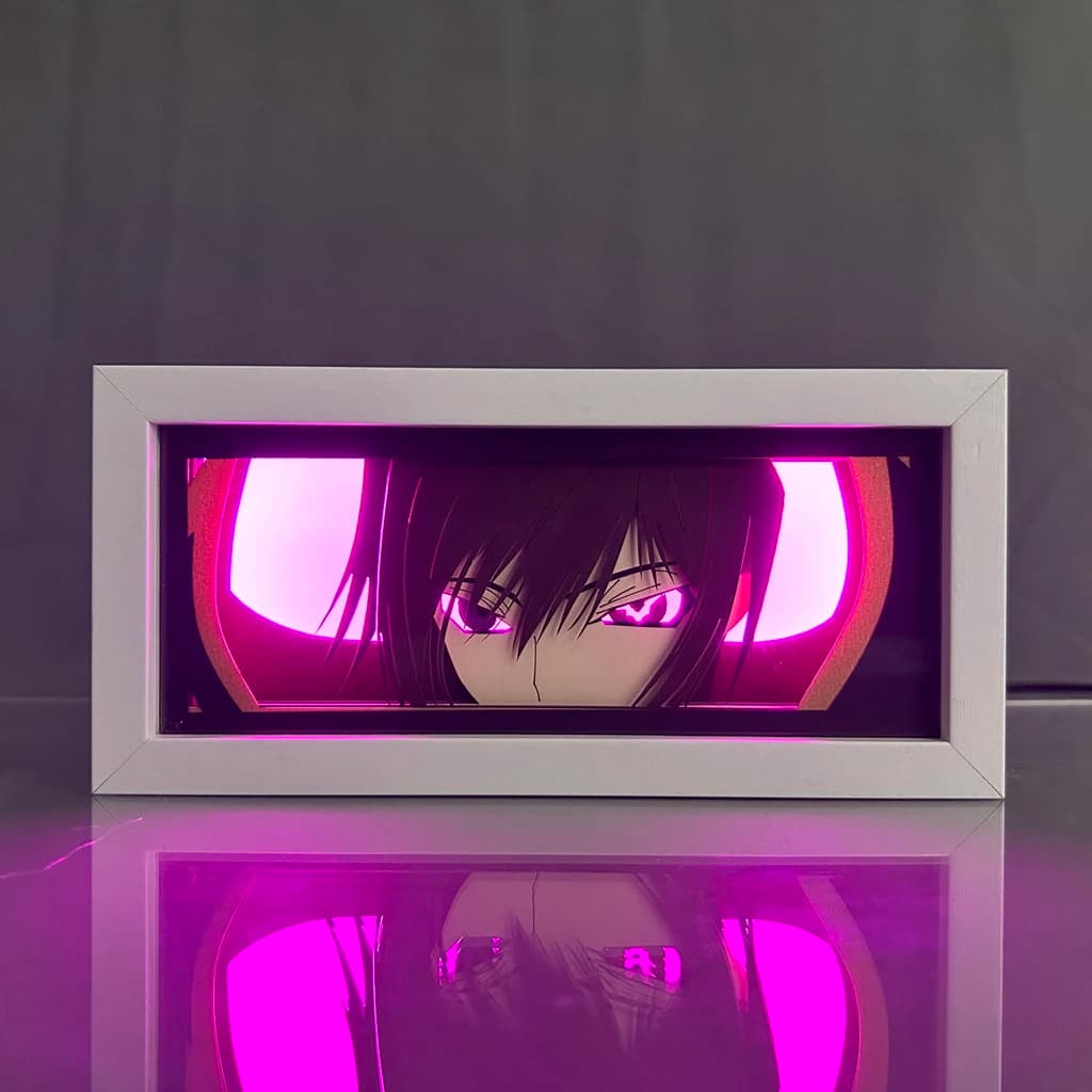 Code Geass Paper Cut Light Box Lelouch Lamperouge LED Lightbox per Arredamento Camera da Letto, Lampada da Tavolo Anime Shadow Box per Scrivania