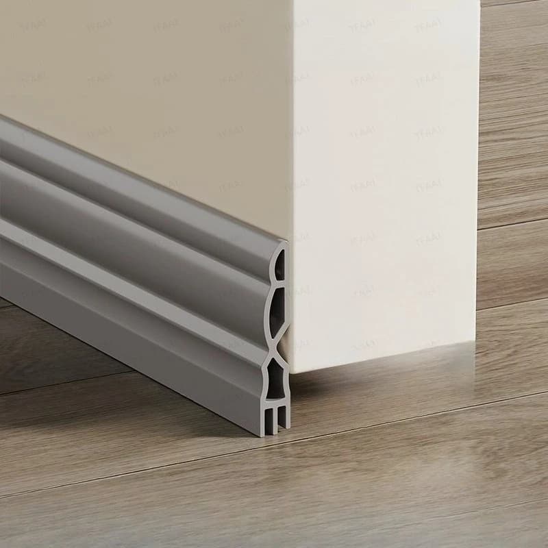 1PC Anti-freddo autoadesivo TPE porta inferiore striscia di tenuta 1M addensare antiusura 3 strati antivento porta gap striscia meteorologica