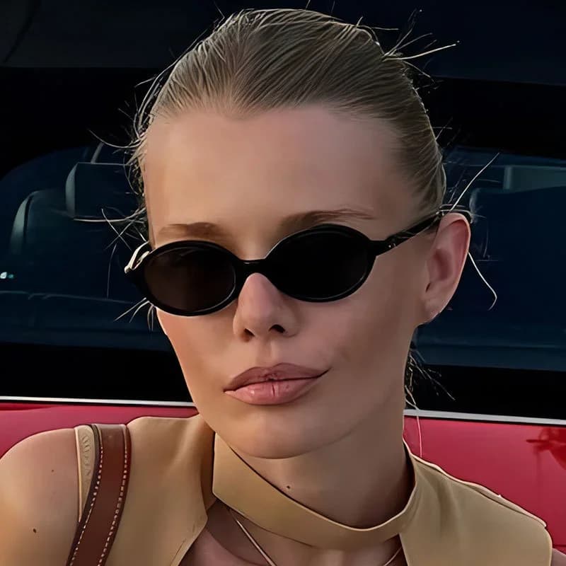 New Oval Sunglasses Women Trendy Brand Designer Cool Sun Glasses Female Round Small Frame Outdoor Eyewear