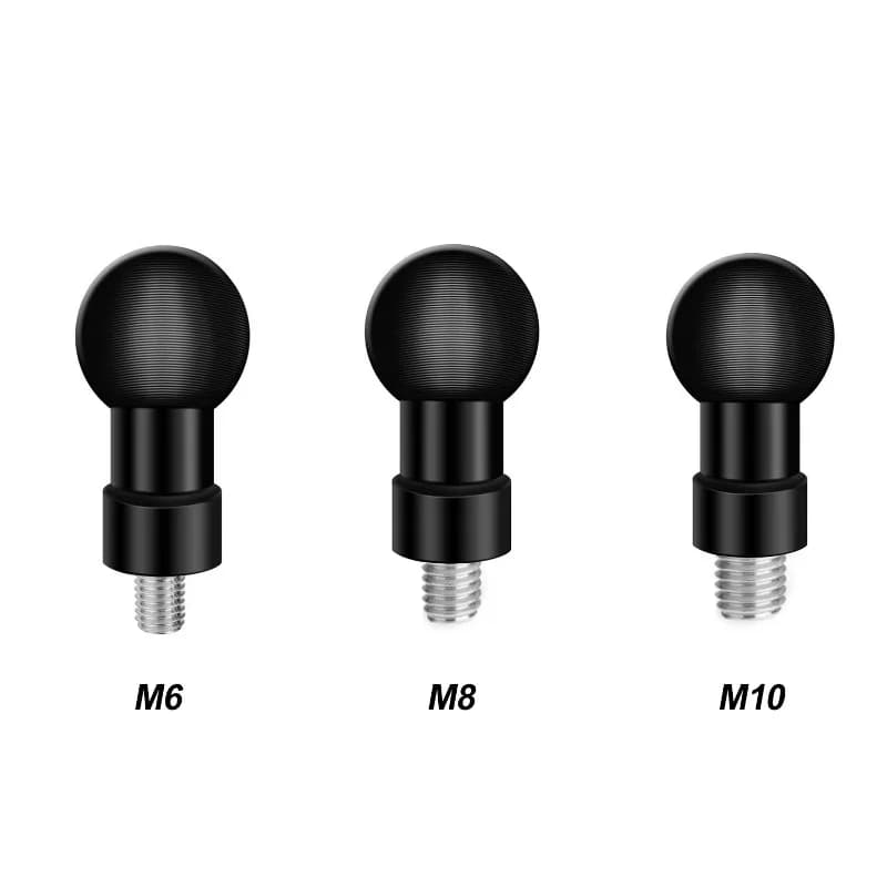 17 mm aluminum spherical head adapter with M6 M8 M10 screw for motorcycle rearview mirror extension, phone support, car bracket, camera support