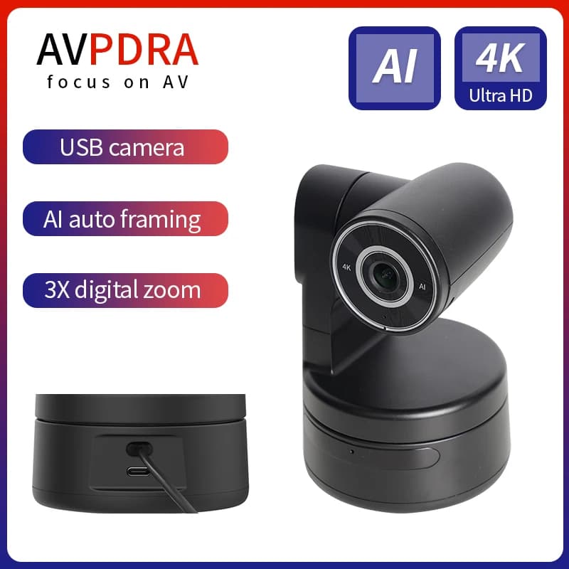 MINI 4K PTZ Webcam AI Frame Automatic gesture recognition control Built-in microphone USB camera for laptop live streaming