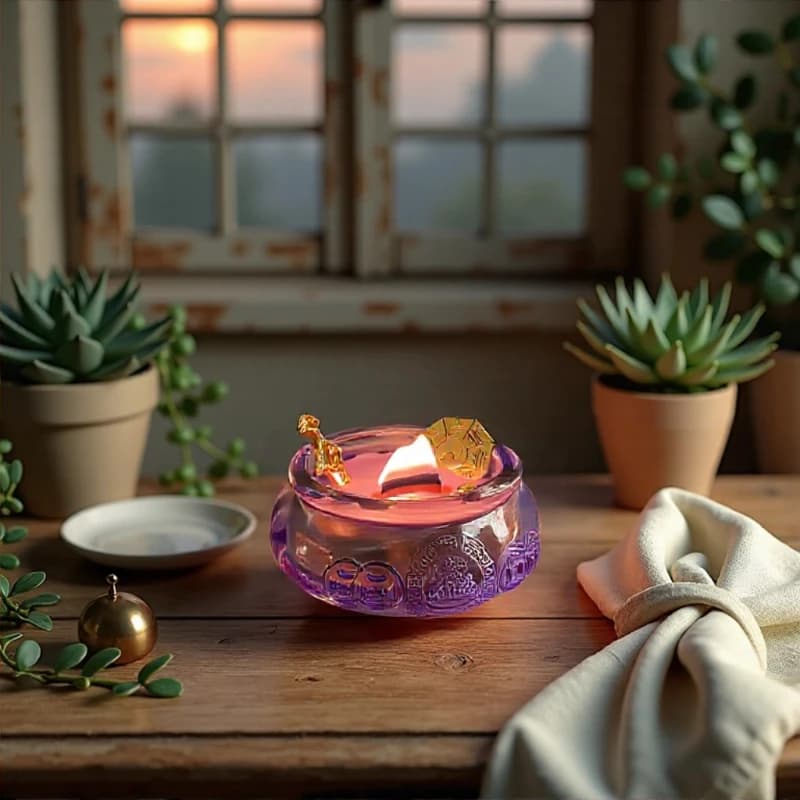New Year's Gift, Candle Scent Cornucopia Purple Traditional Chinese Style Long-Term Fragrance Home Use