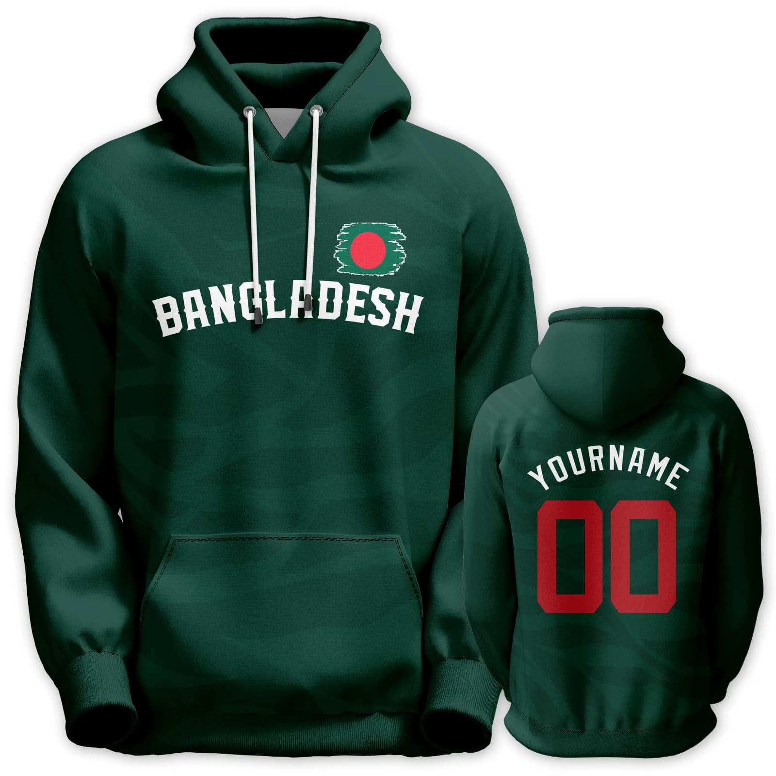 Bangladesh Basketball Hoodie Custom Name Number Team Sportswear Men Women Youth Hooded Pullover Tracksuit Fans Gift S-5XL
