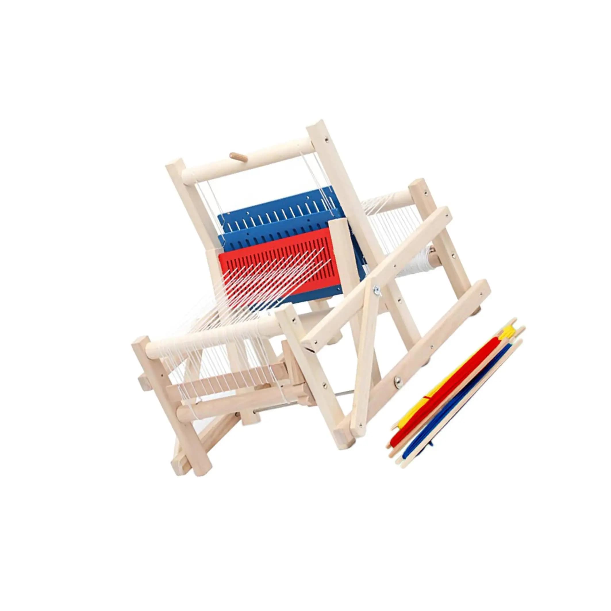 Wood Traditional Weaving Toys Loom Machine Craft Educational Toy Gift