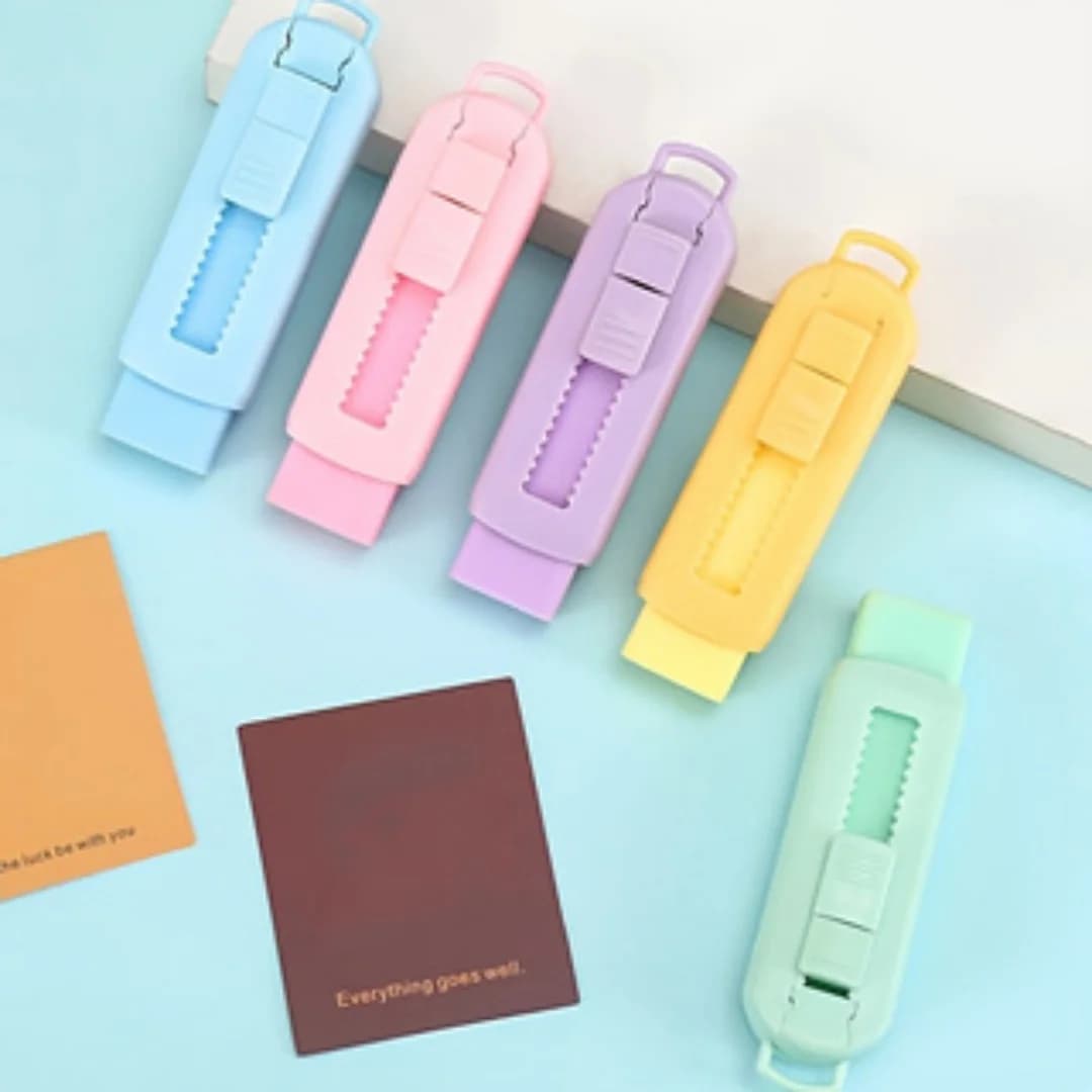 Gomma per cancellare retrattile push-pull, simpatica custodia per gomma color macaron sostituibile e resistente alle rotture, articoli di cancelleria creativi, adatti per la scuola.