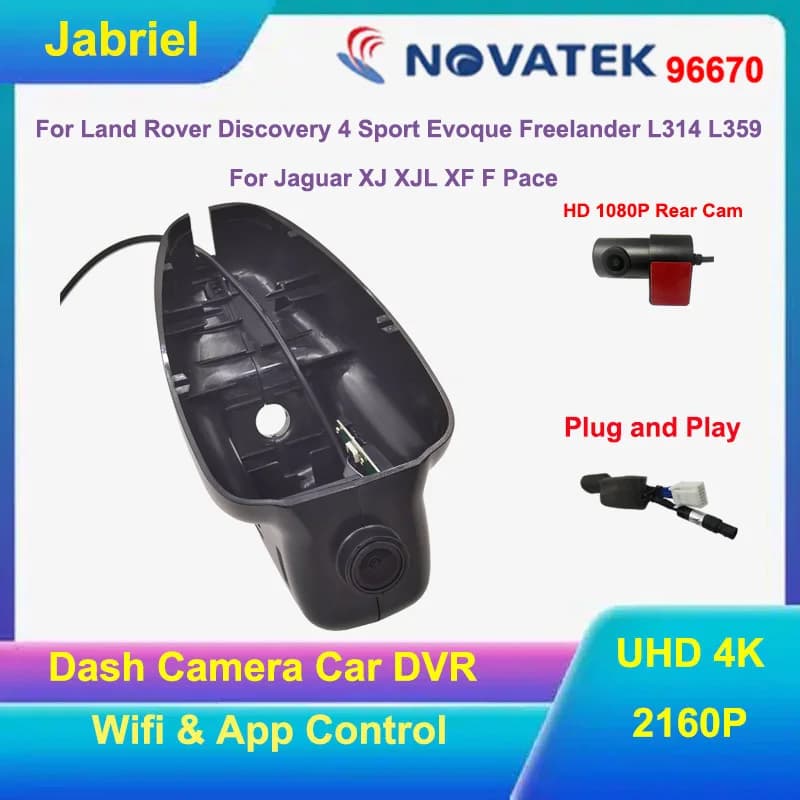 Dash Cam UHD 4K per Land Rover Discovery 4 Freelander Range Rover Evoque Range Rover Sport per Jaguar XJ XJL XF F Registratore Video