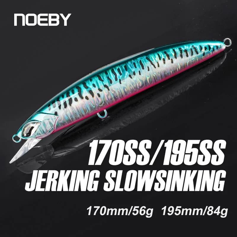 NOEBY Jerking Esca da pesca per pesciolini ad affondamento lento 170mm, 56g 195mm, 84g Esca artificiale per GT Tonno Pesca in mare Traina Wobbler