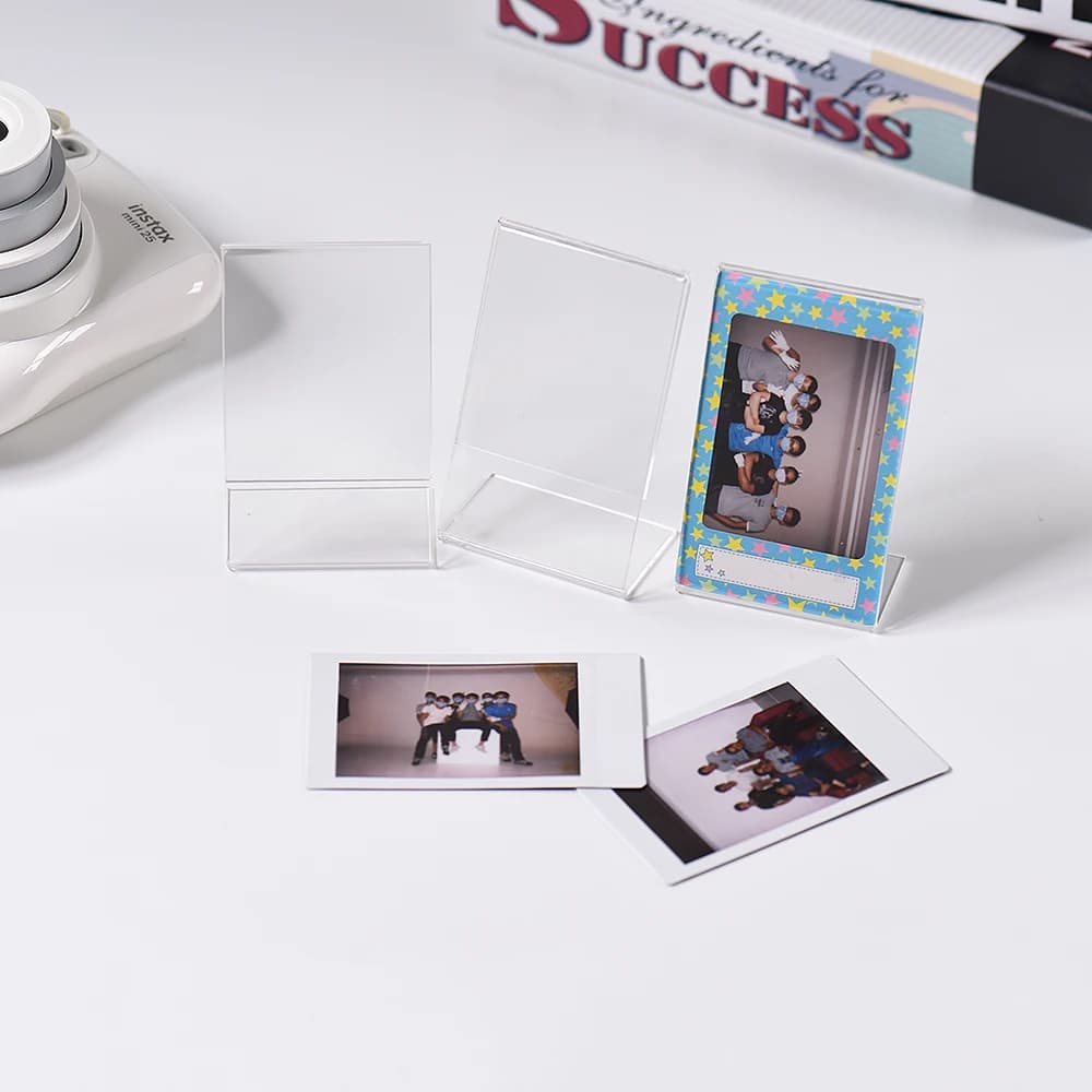 1/2/3/6 pz 3 pollici cornice per foto a forma di L acrilico Mini supporto trasparente per Fujifilm Instax Mini 12 11 40 90 7 + pellicola fotografica immagine
