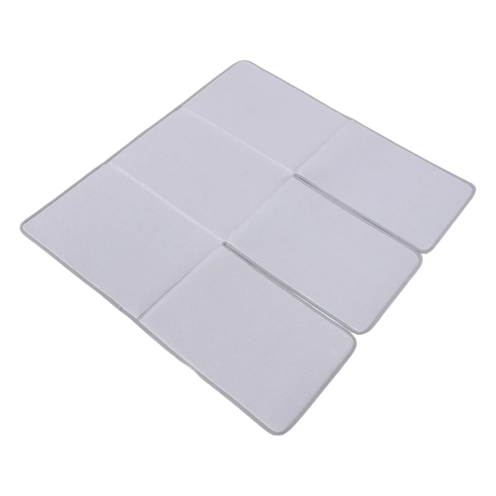 Foldable Ironing Board Grey 6 Fold Heat Resistant Portable Tabletop Iron Mat Hanging Travel Ironing Pad Compact