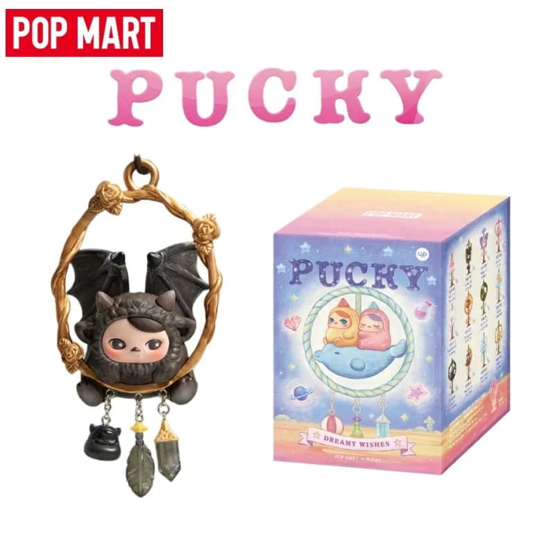 POP MART Pucky Dreamy Wishes Series Blind Box - Statuette Mystery Box Carine, Decorazione da Scrivania, Modellino Giocattolo, Regalo di Compleanno per Ragazze