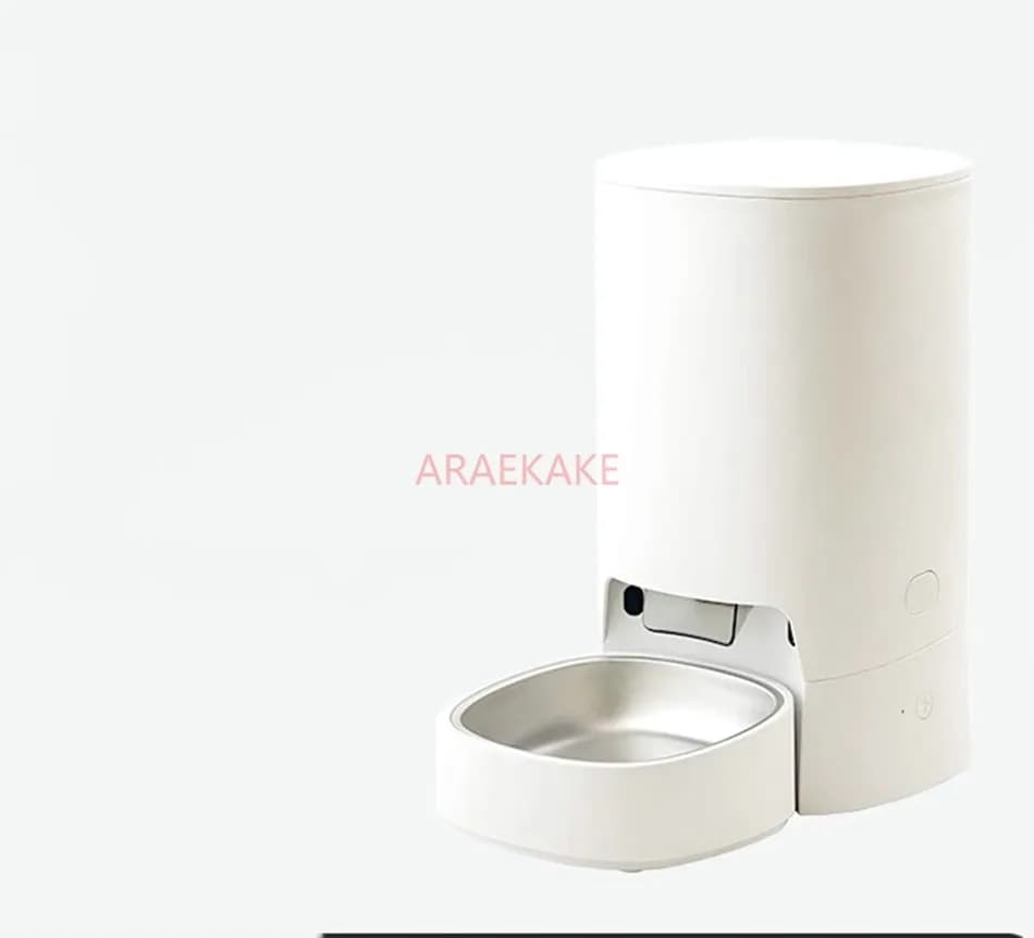 Alimentatore automatico intelligente per animali domestici con secchio bianco, cibo per gatti, macchina per l'alimentazione di cibo per cani, temporizzato e quantificato