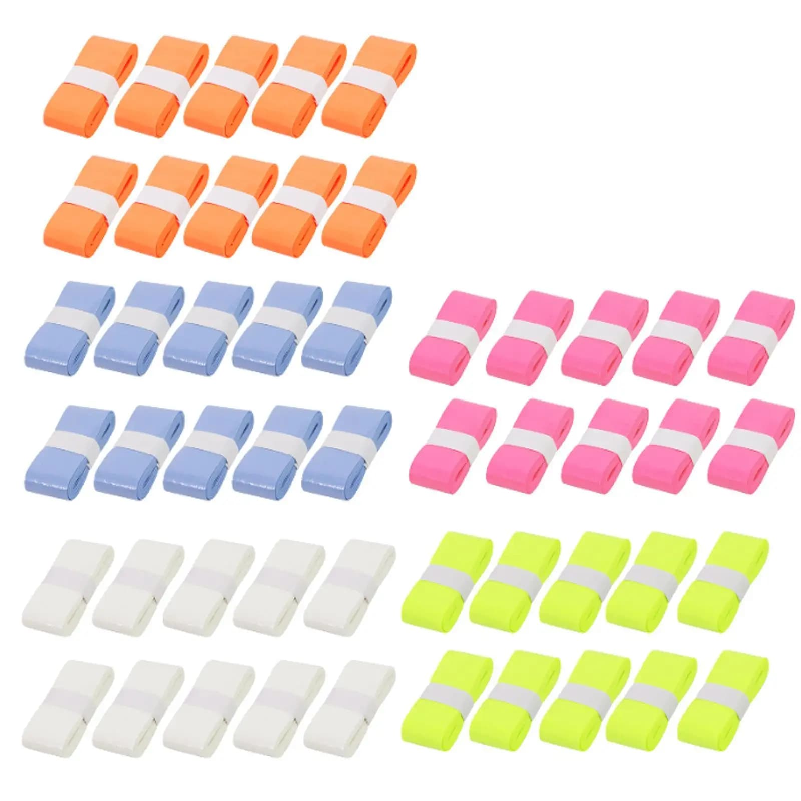 10 Pieces Tennis Racket Grip Tape Sweat Absorbing Cushion Wrap PU Non Slip Handle Tape Sweat Sport Band for Fishing Rod