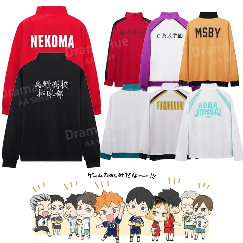 Anime Karasuno Nekoma Cosplay Aoba Johsai Shiratorizawa Cosplay Costumes Uniform Role Outfit Volleyball Jerseys Cos Adult Unisex