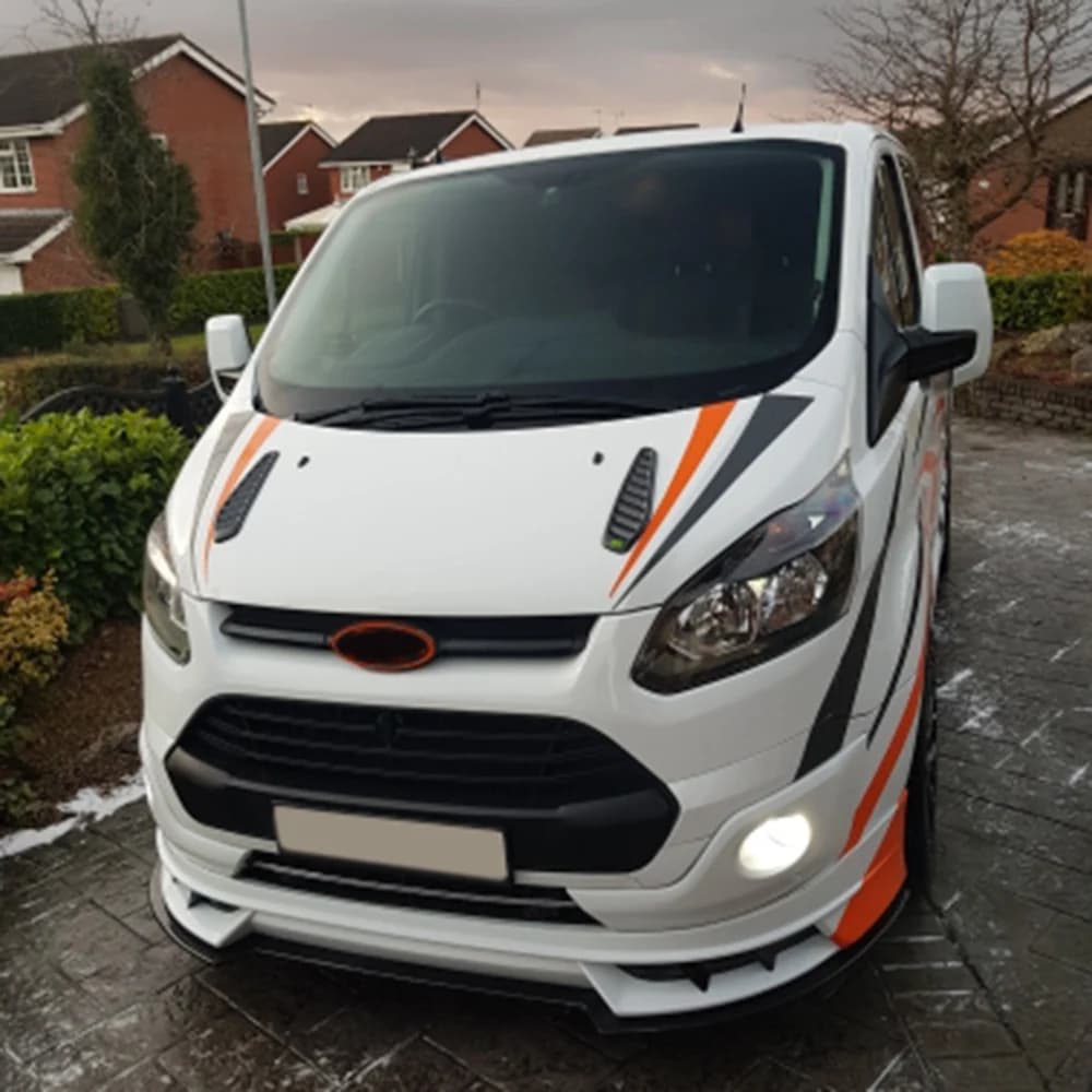 Ingenious-For Ford Transit 2017 Tourneo Custom 2016 Carbon Fiber Style ABS Car Front Head Emblem Grill Cover Trim Styling Sticke