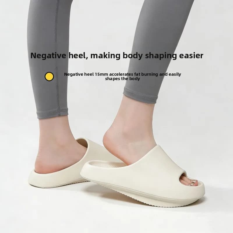 Scarpe con tacco negativo per donna, pantofole con supporto per l'arco plantare per la correzione pelvica, scarpe con punta alta e tallone basso per uso domestico antiscivolo