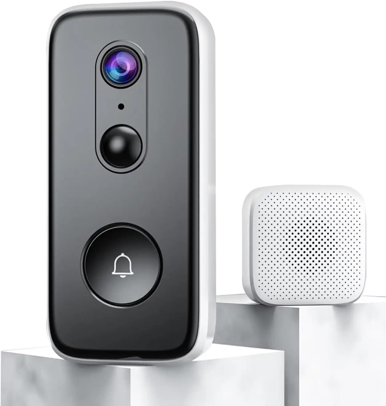 Campanello Video Wireless 2K con Archiviazione Cloud Gratuita, Batteria Ricaricabile, Rilevamento AI e Visione Notturna