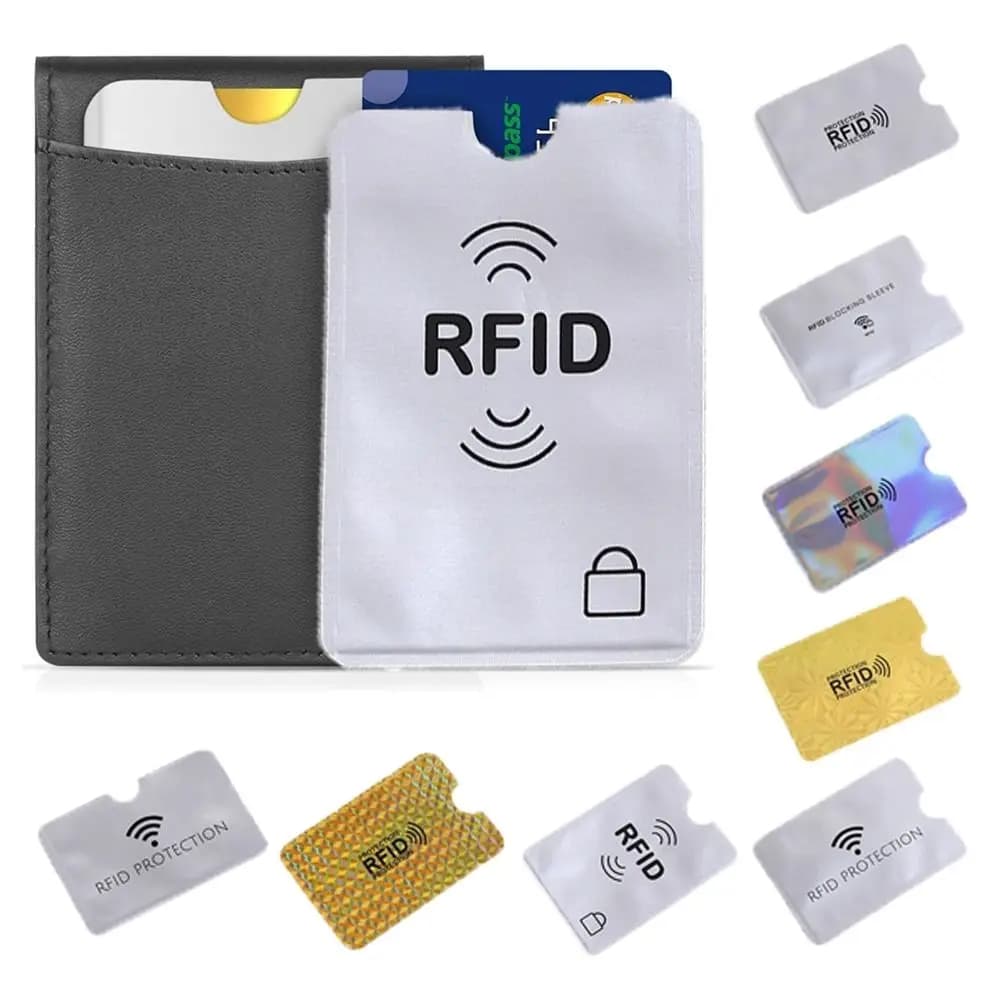10pcs NFC Blocking Anti RFID Card Holder Reader Lock Anti Theft NFC Blocking Case Aluminium Foil Lightweight ID Card Box Outdoor