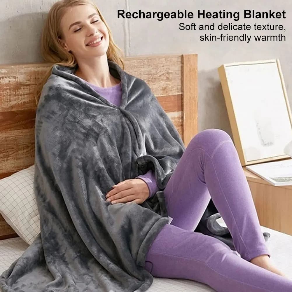 Coperta riscaldata elettrica ricaricabile USB indossabile Coperta scaldamuscoli lavabile Coperta da tiro a 3 livelli riscaldati per l'home office