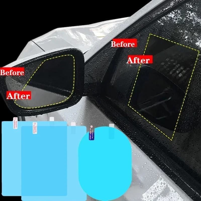 2pcs Car Rearview Mirror Film Sticker Side Window Rainproof Clear Film Anti-Fog Waterproof Protective Films for Car Motorcycle