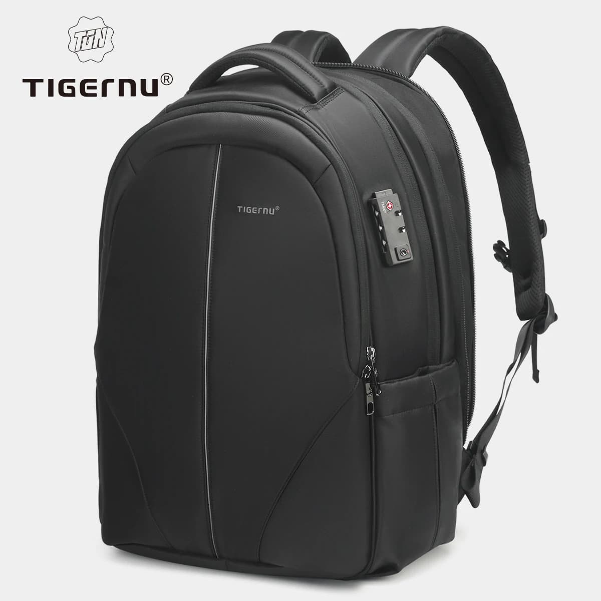 Tigernu Zaini a compressione sottovuoto Zaino per laptop da 15,6 17 pollici Zaino per vuoto automatico da uomo Senza pompa Zaino da viaggio Borse TSA