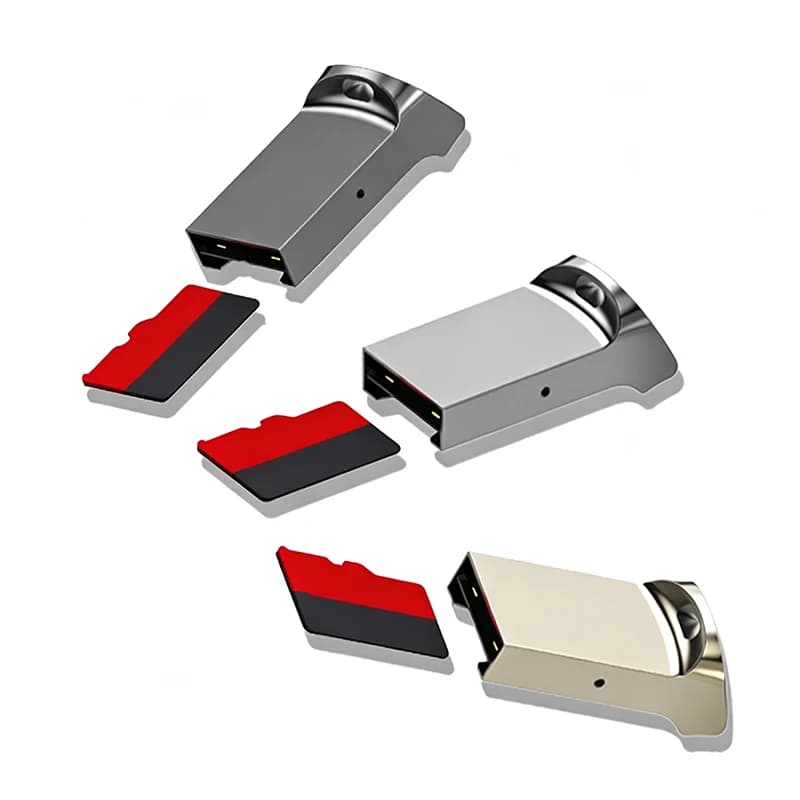 Aluminum Mini Usb 2.0 Memory Card Reader Adapter For TF Micro SD Pc Computer Laptop
