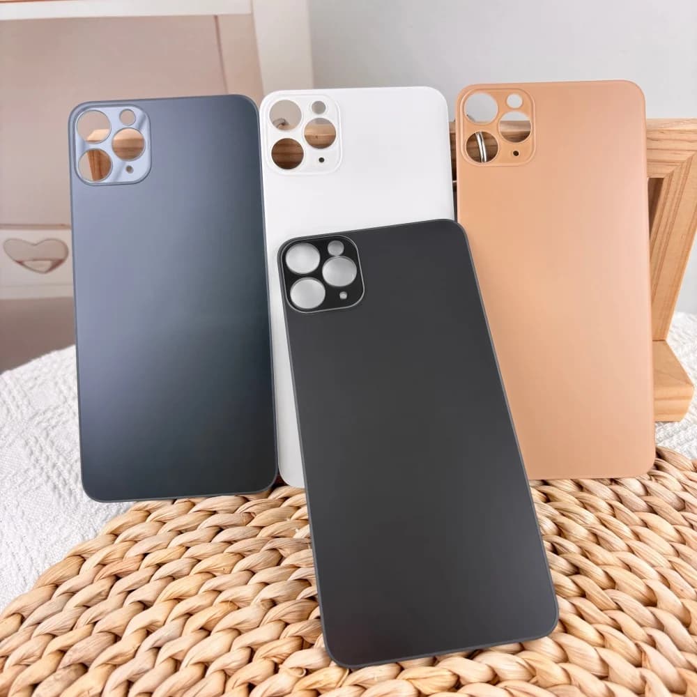 For Apple iPhone 11Pro 11 Pro Max Replacement Rear Back Glass Housing Cover Battery Door Back Panel & Camera Hole Repair Parts