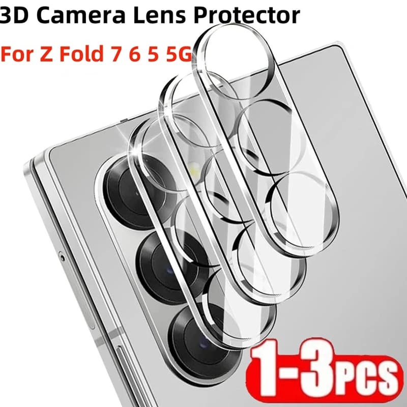 1-3PCS Protezione per obiettivo fotocamera 3D per Samsung Galaxy Z Fold 7 / Fold 6 5 Fotocamera posteriore Vetro temperato per Galaxy Z Fold7 Pellicola per obiettivo