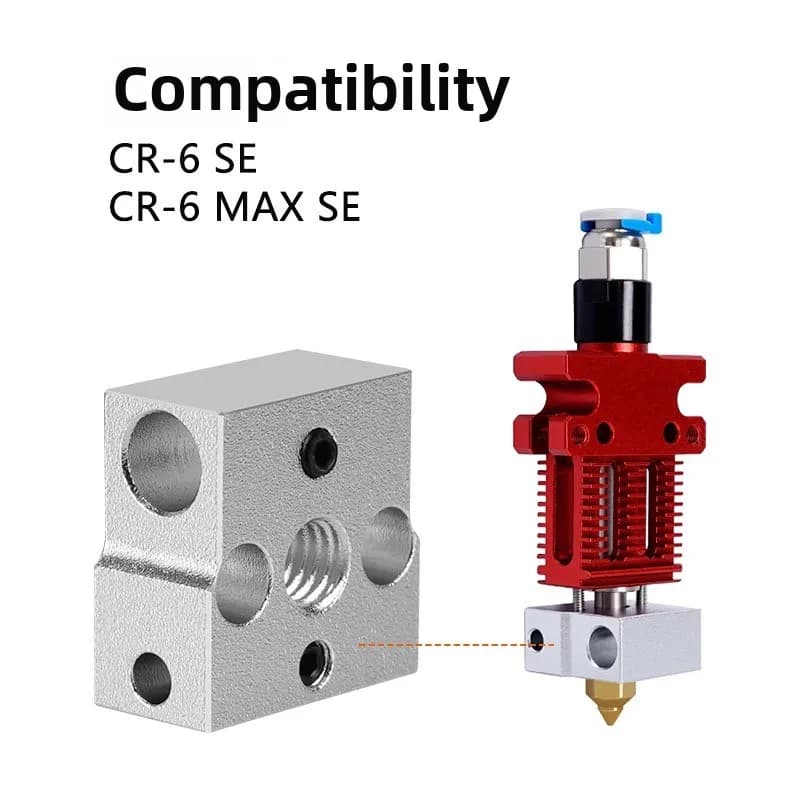 1 PCS CR6 SE Blocco Riscaldatore Heatblock in Rame e Alluminio Placcato ad Alta Temperatura per Creality CR-6 SE/CR 6 Max SE Parti Della Stampante 3D