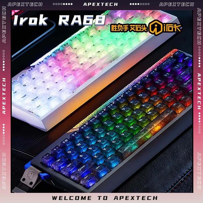 Tastiera Meccanica Irok RA68 in Alluminio con Asse Magnetico Layout 65% Switch a Effetto Hall Hot Swappable per Gaming PC