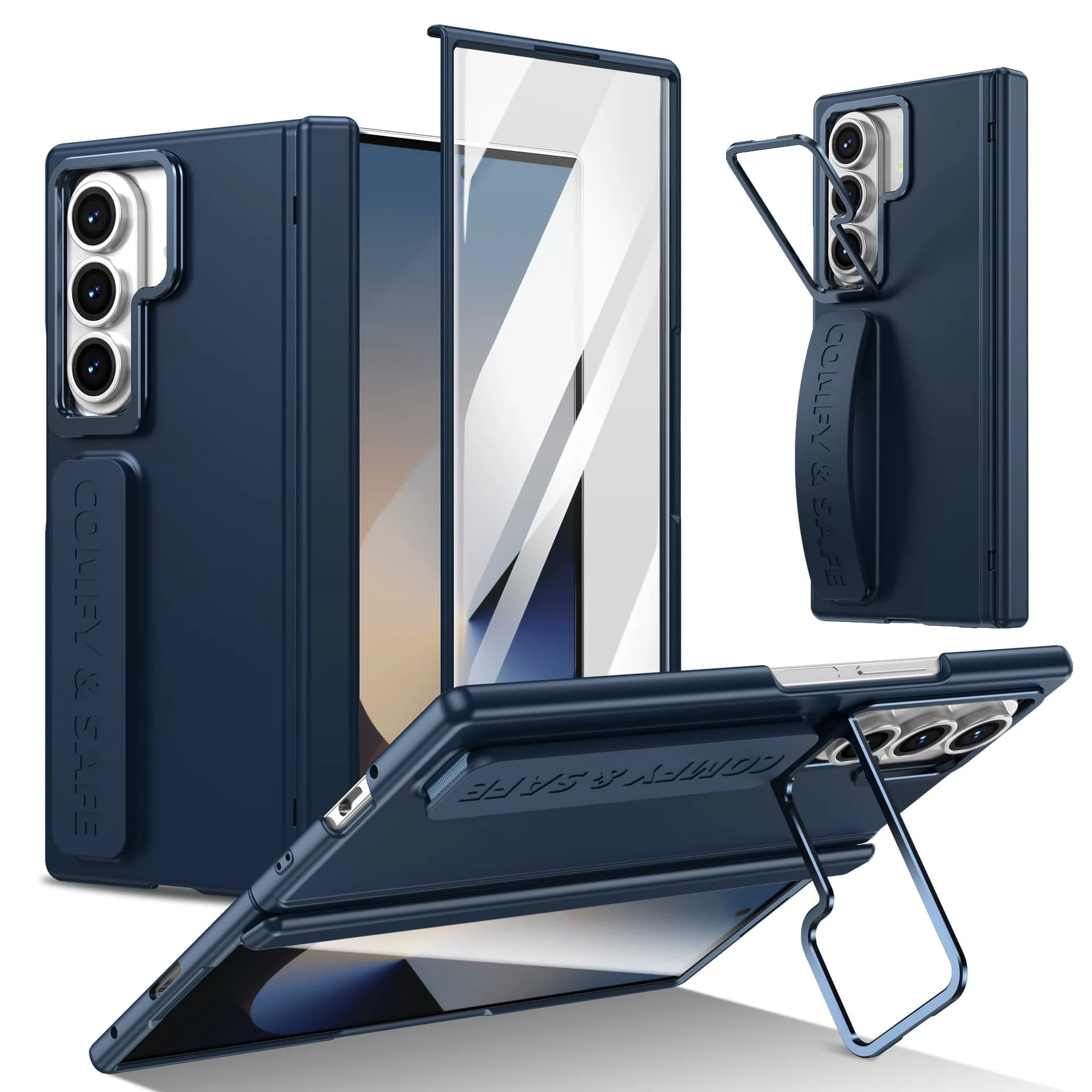 Suitable for Samsung Fold 7/6 phone cases with 5/4/3 lens brackets, spring hinges, wrist straps and shell film integrated.