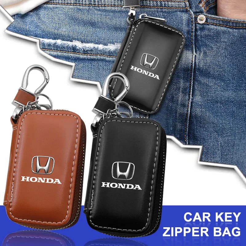 Portachiavi in Pelle Multifunzione per Auto, Custodia per Chiavi Honda CRV BRV HRV Civic Fit Jazz Accord Pilot Passport Stepwgn