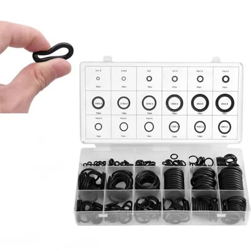 Set di 279 O-Ring in Gomma Nitrilica, Guarnizioni Elastiche Resistenti all'Olio per Riparazioni Idrauliche Professionali