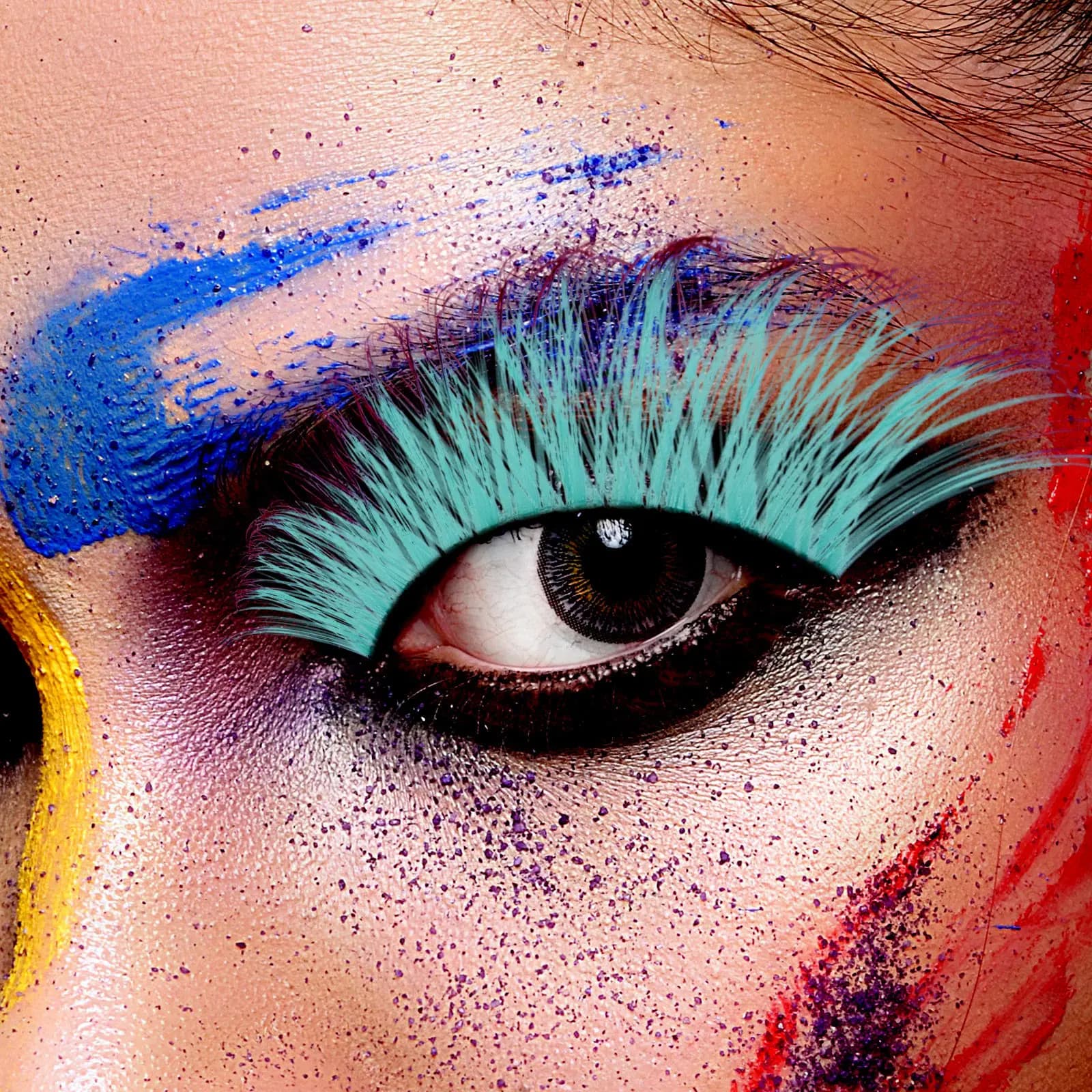5 Paia di Ciglia Finte Colorate, Leggere ed Elastiche, Accessori per il Trucco per Donne e Ragazze, Naturali e alla Moda per Feste e Spettacoli