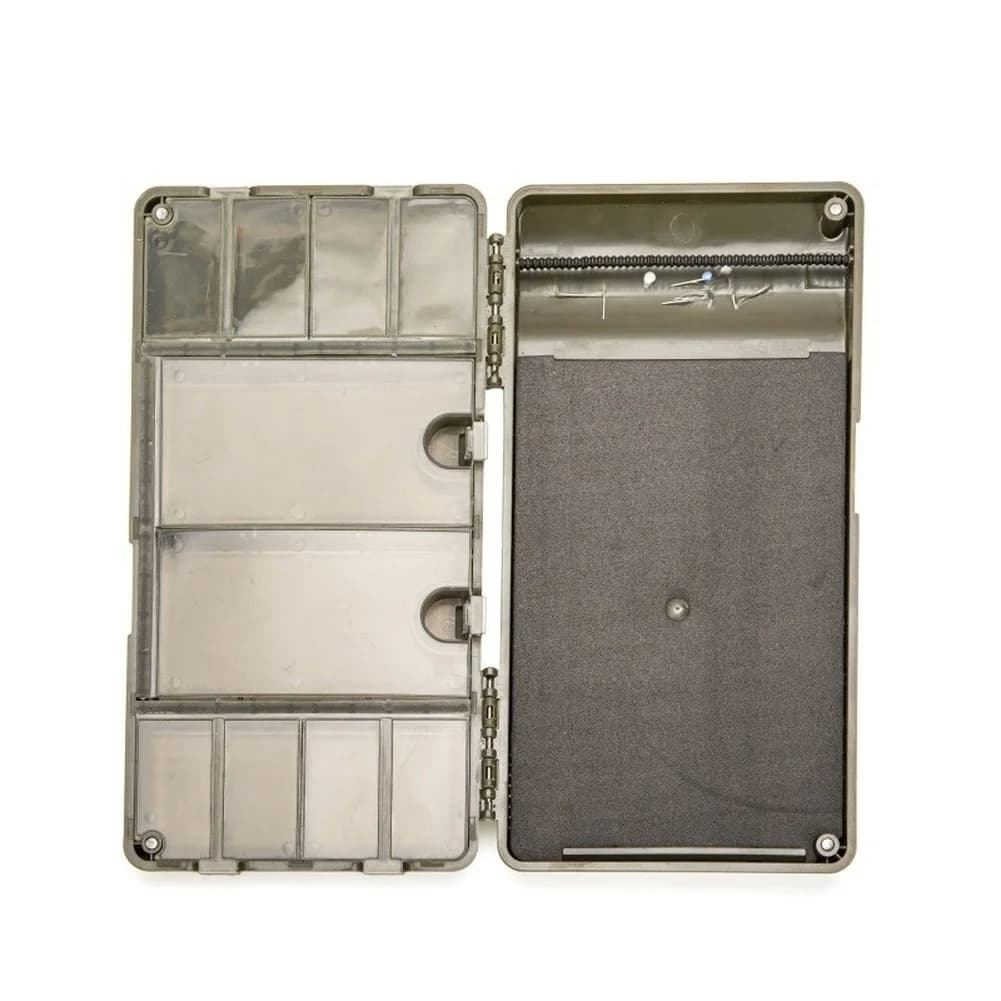 Scatola Porta Attrezzatura da Pesca Organizzata, Contenitore Imbottito in Schiuma Verde Grigio, Organizer per Rig e Porta Lenza
