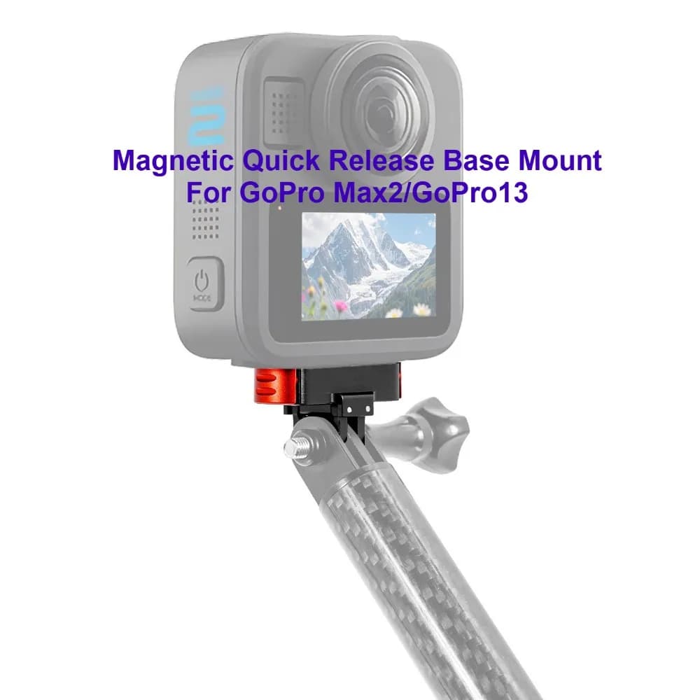 Quick release magnetic base for GoPro 13/12/11, aluminum alloy extension adapter support for GoPro Max 2 action cam accessories