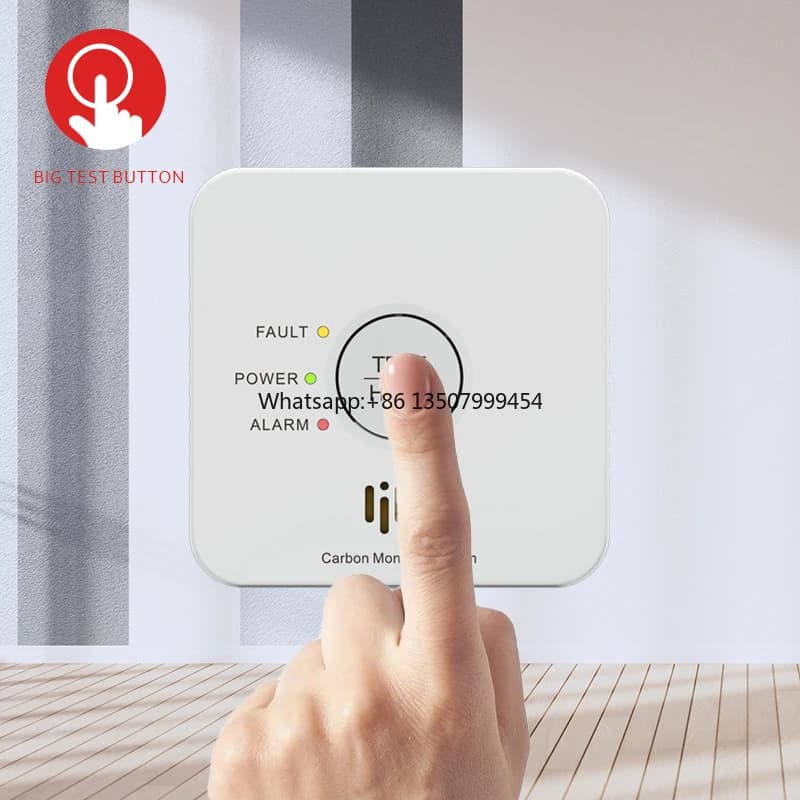 Rilevatore di Monossido di Carbonio Wireless Interconnesso a 433MHz con Batteria AA Approvato EN50291