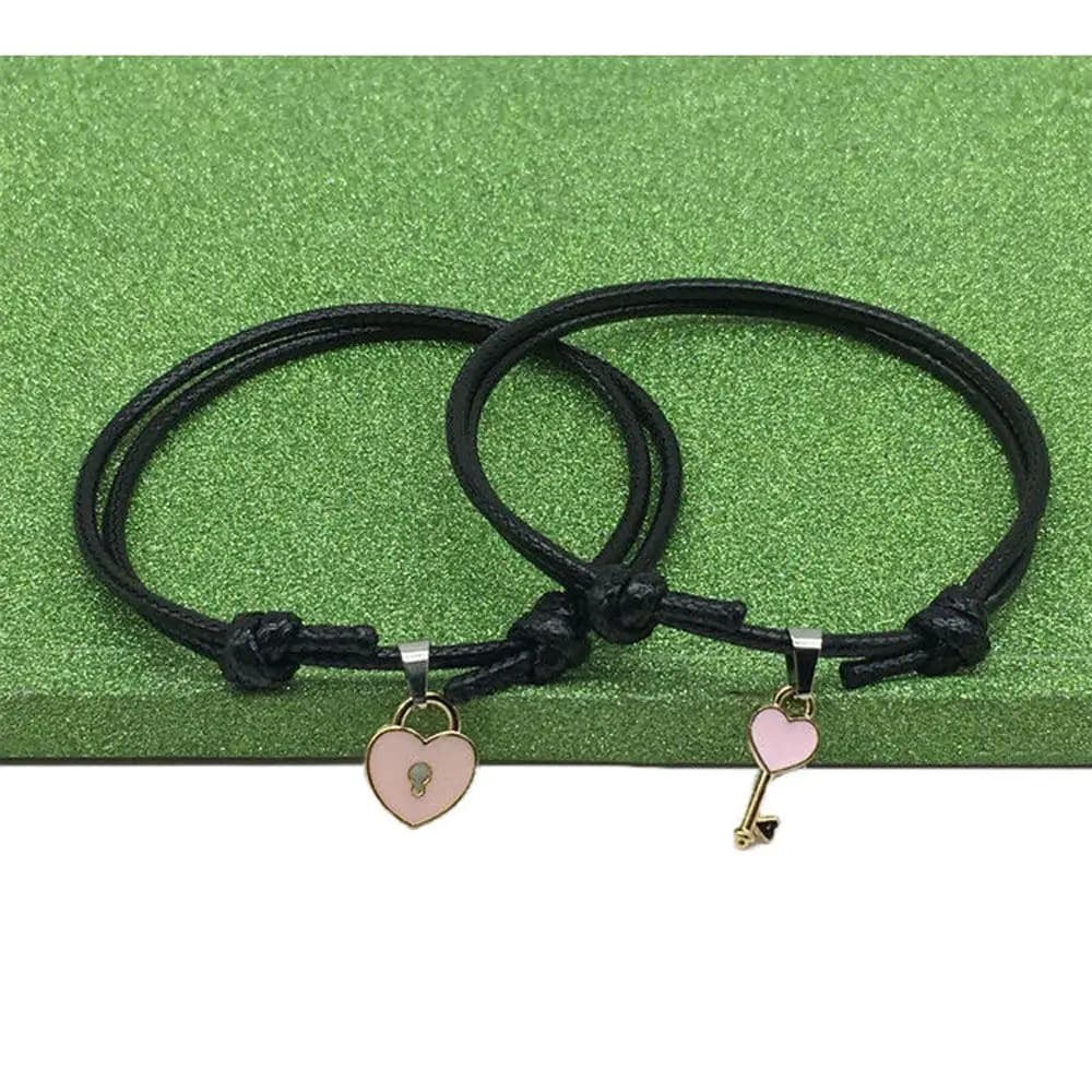 Braccialetti con ciondolo a forma di cuore e lucchetto fatti a mano per donne, amiche, coppie, figlie, accessori moda, gioielli.