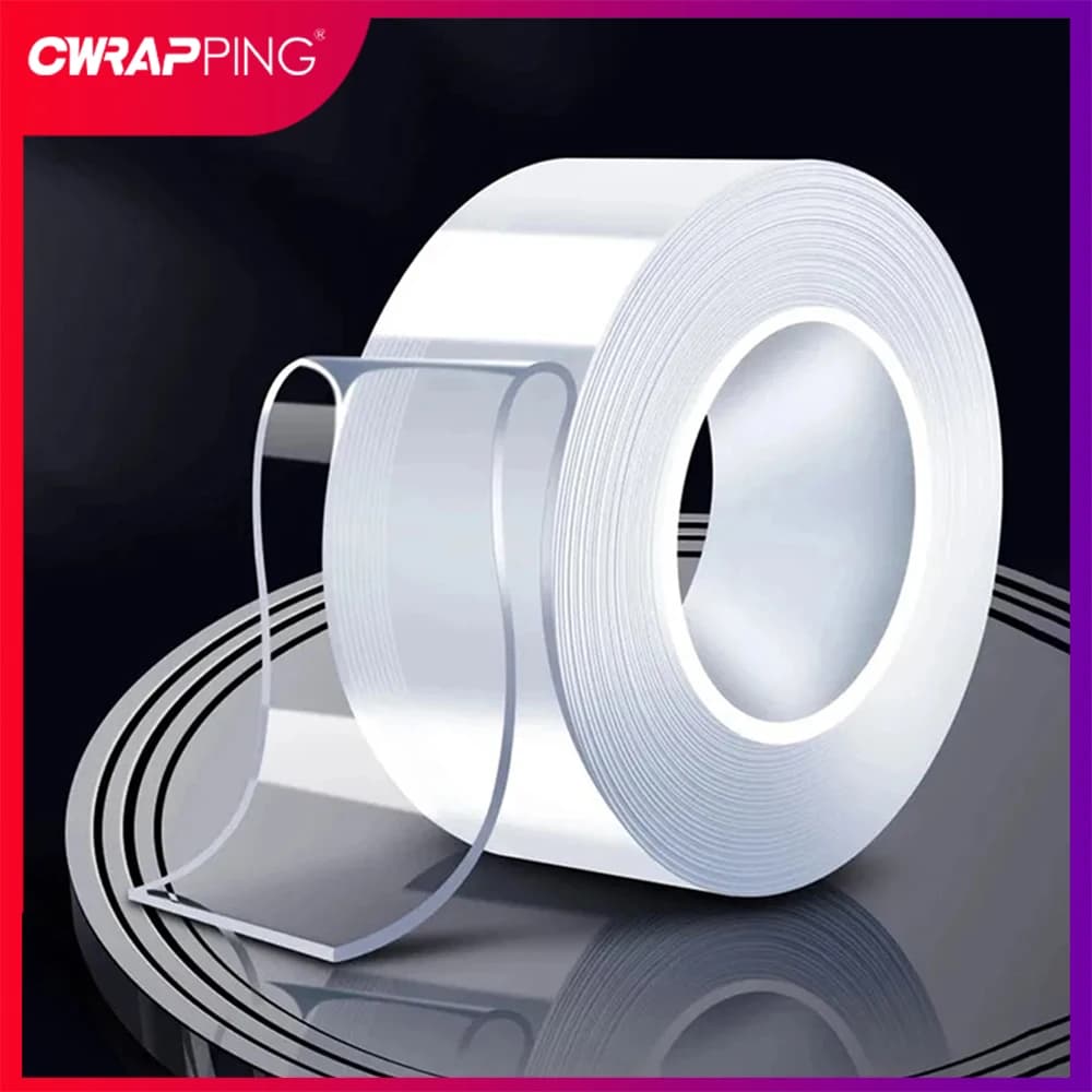 Nano Tape Nastro biadesivo trasparente riutilizzabile Adesivi murali impermeabili resistenti al calore Nastri decorativi per articoli da toeletta per il bagno