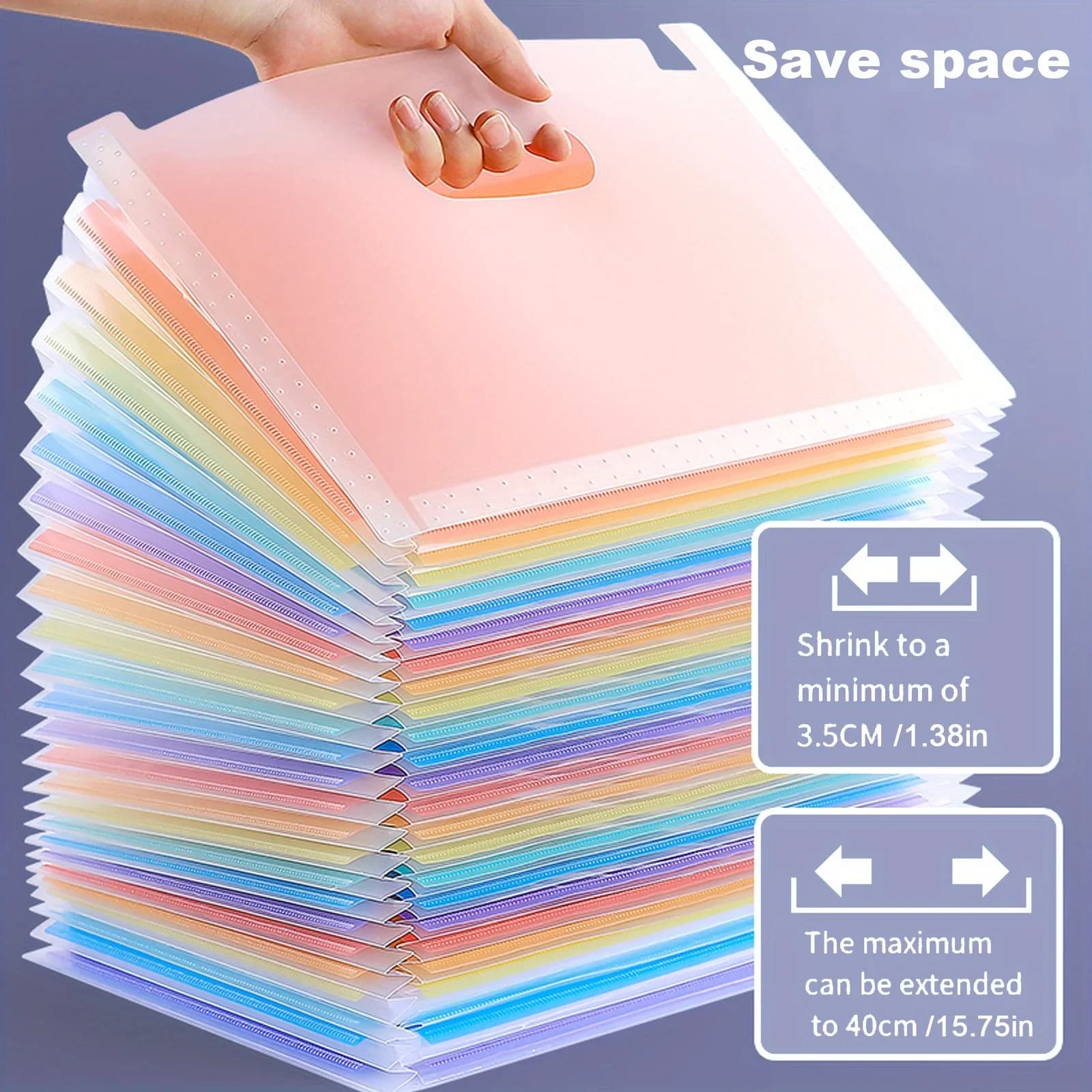 25 Pockets Standing File Document Bag Expandable A4 File Folder for Office School Home Desktop Organization File Storage Bags