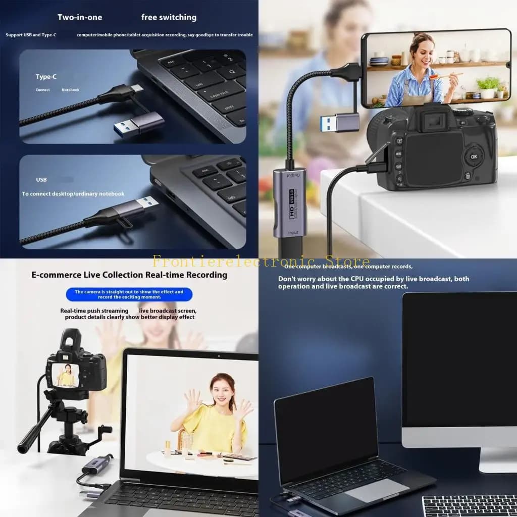 G8DB Lega alluminio HDTV Cattura video Grabber 4K60Hz Interfacce USB per lo streaming