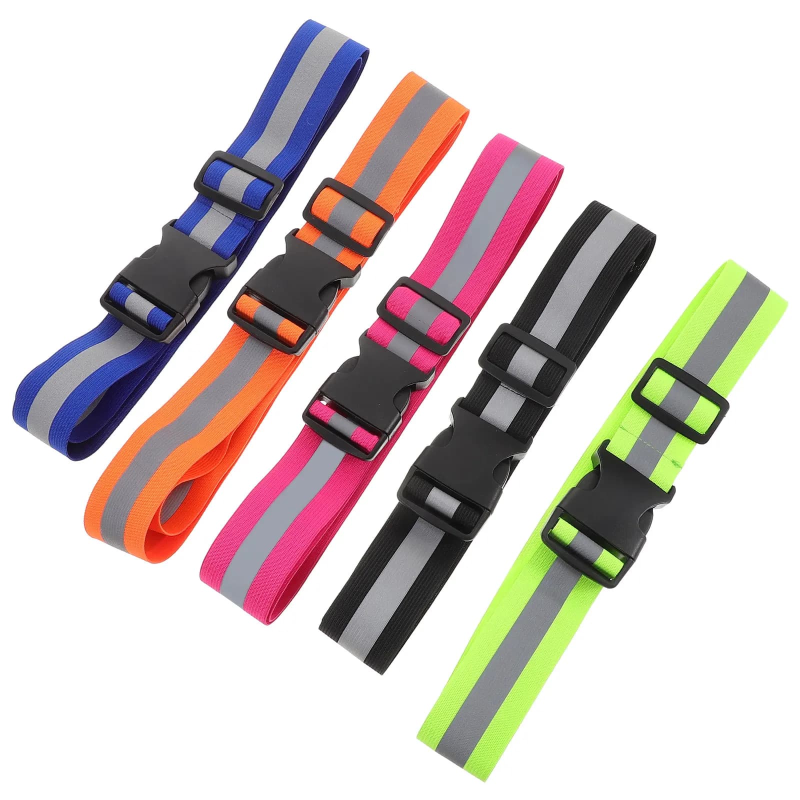 5Pcs Reflective Running Straps Elastic Waistband Night Visibility Safety Band Outdoor Activities Reflective Running Belt