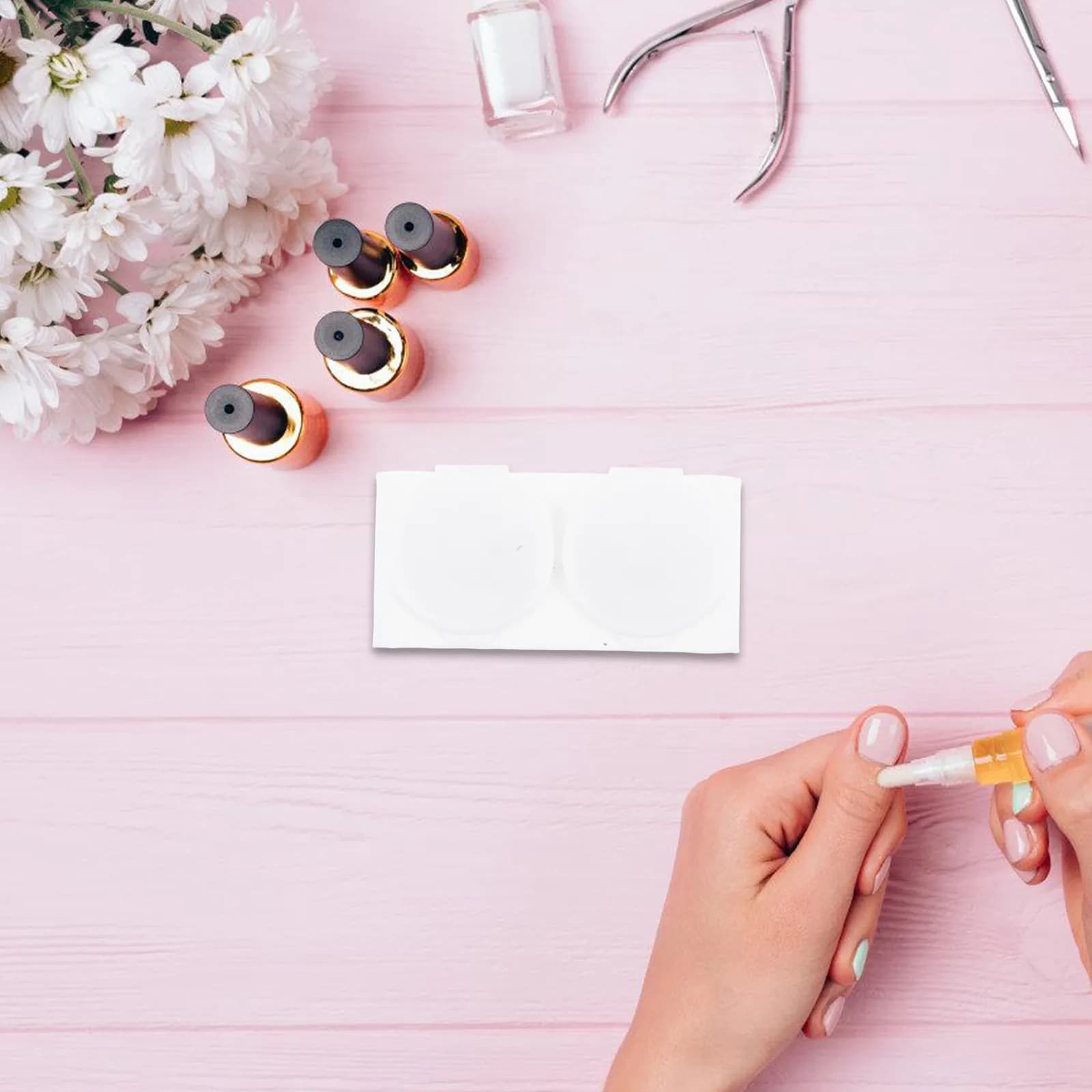 Ciotola Doppia per Nail Art con Coperchio per Monomero Acrilico e Pulizia Pennelli, Dappen Dish per Unghie, Strumento per Manicure
