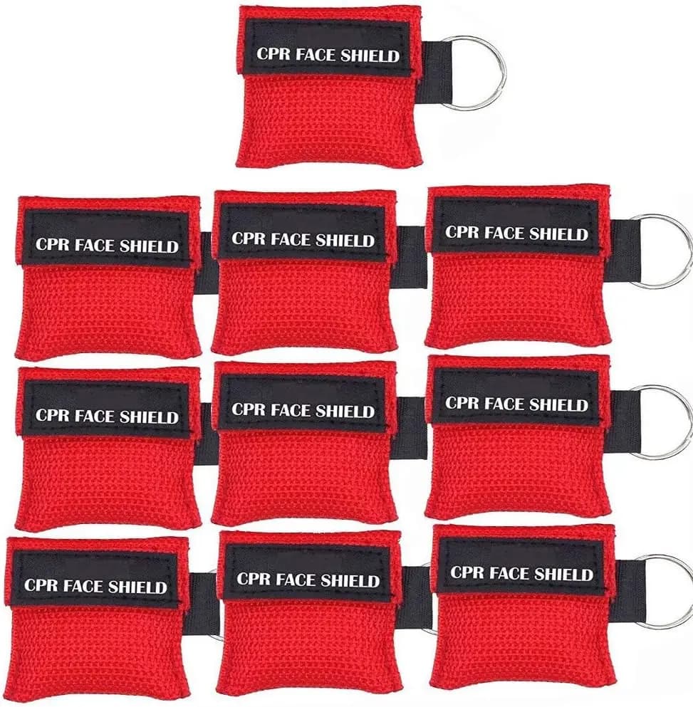 Kit di Protezione Facciale per RCP d'Emergenza con Portachiavi, Maschera Tascabile Portatile per Pronto Soccorso, Confezione da 2