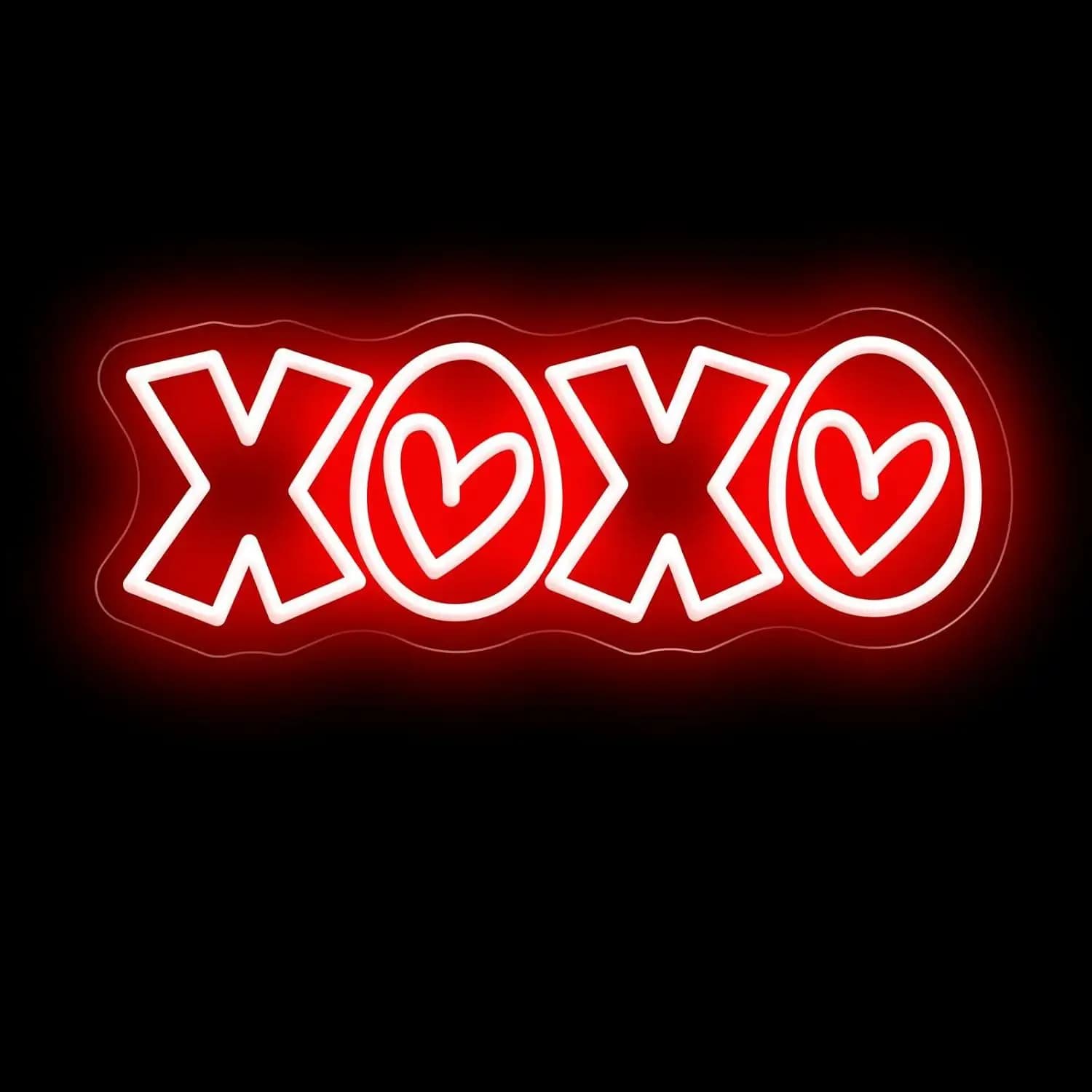 XOXO Neon Sign USB Dimmable LED Light for Bedroom Lover Romantic Home Decor Valentines Day Couples Themed Decor Gift Night Light