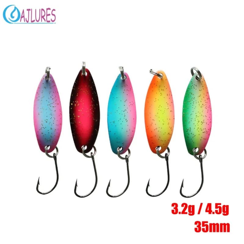 5Pcs Spoonbait 3.2g 4.5g Colorful Metal Jig Spinner Swimbait Sinking Wobbler Bass Pike Trout Stream Fishing Tackle