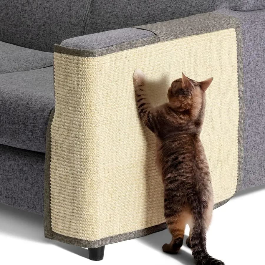 Tappetino Antigraffio per Gatti, Protezione Divano in Sisal Naturale, Tappeto Antigraffio per Gatti per Divano, Poltrona, Sedia