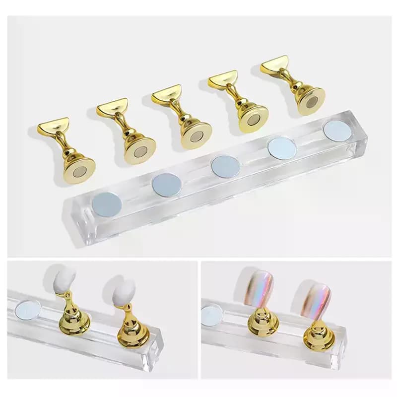 Magnetic Chess Acrylic Nail Display Stand Nail Tip Practice Holder DIY Salon Manicure Tool Set