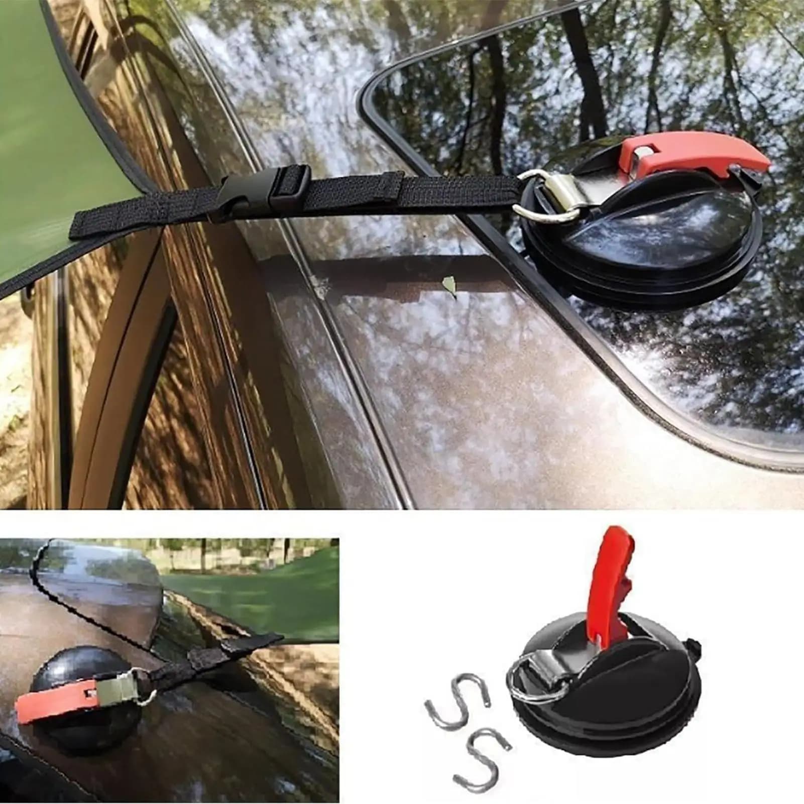Ganci a ventosa resistenti, clip per legare perforate senza foro, organizer da bagno rimovibili multiuso e ancore di stoccaggio