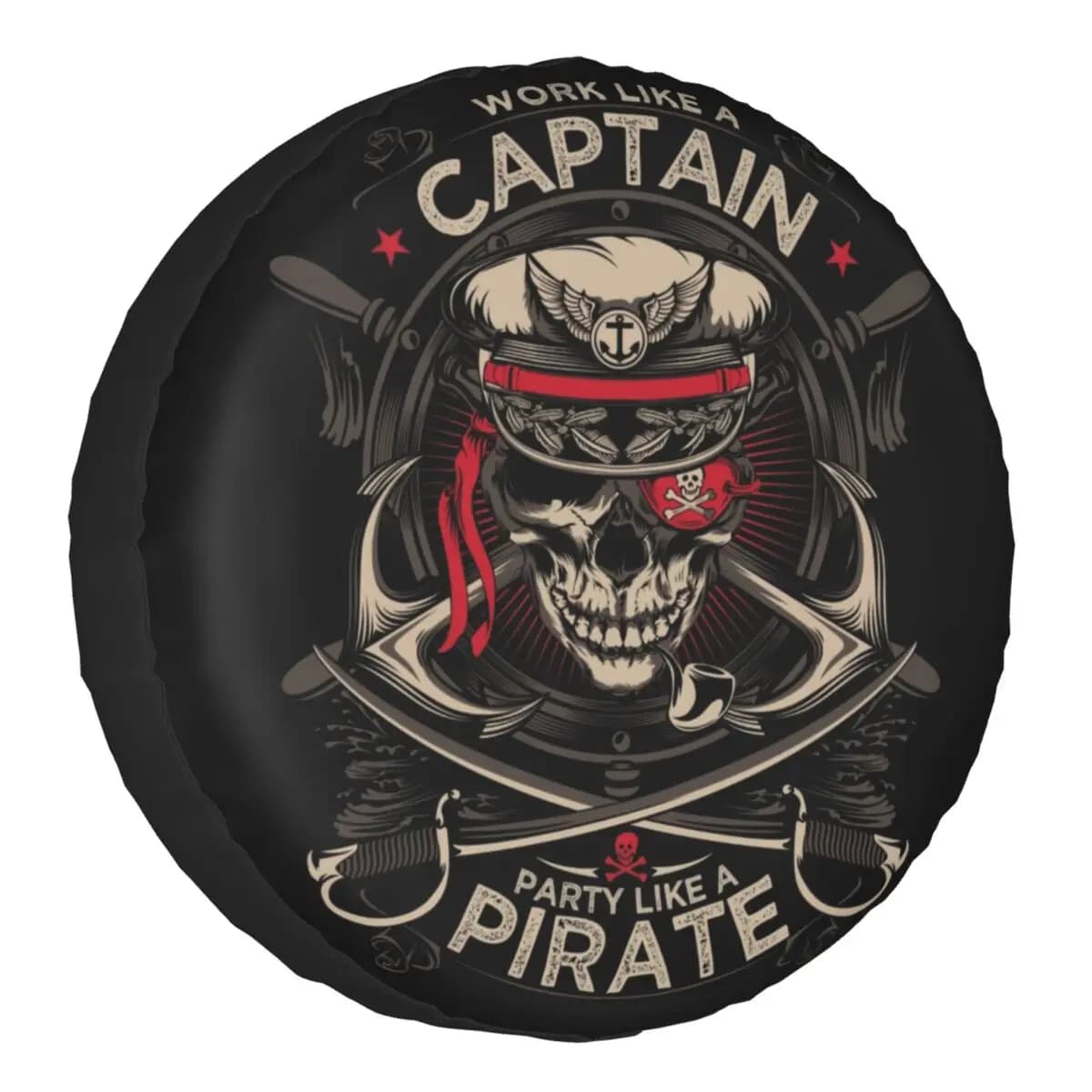 Lavoro personalizzato come un capitano festa come un pirata Copriruota di scorta per Jeep SUV Skull Sailor Protezione per pneumatici 14" 15" 16" 17" pollici